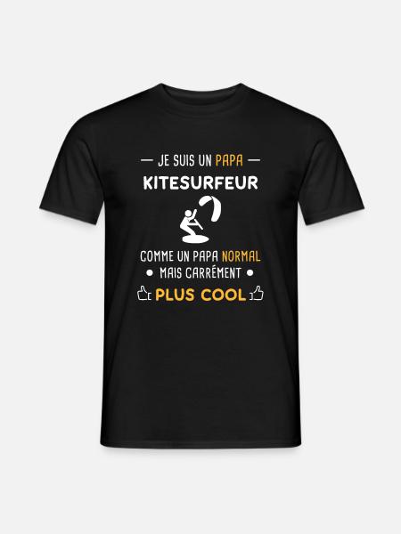 je suis un papa kitesurfeur Kitesurf - T-shirt homme - noir