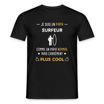 je suis un papa surfeur surf homme - T-shirt homme - noir - Devant - AI Model Male 178 light (178cm)