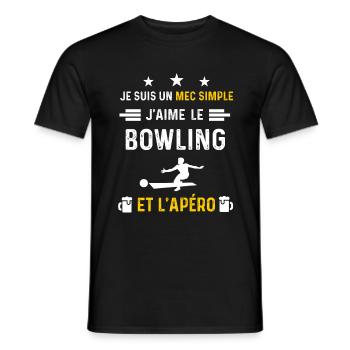 apéro bowling mec simple cadeau apéro - T-shirt homme - noir - Devant - AI Model Male 178 light (178cm)
