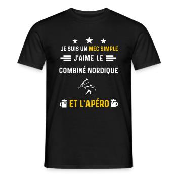 apéro combiné nordique mec simple cadeau apéro - T-shirt homme - noir - Devant - AI Model Male 178 light (178cm)