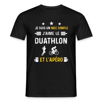 apéro duathlon sport mec simple cadeau apéro - T-shirt homme - noir - Devant - AI Model Male 178 light (178cm)