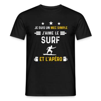 apéro surf board mec simple cadeau apéro - T-shirt homme - noir - Devant - AI Model Male 178 light (178cm)
