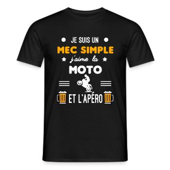 cadeau apéro moto mec simple - T-shirt homme - noir - Devant - AI Model Male 178 light (178cm)