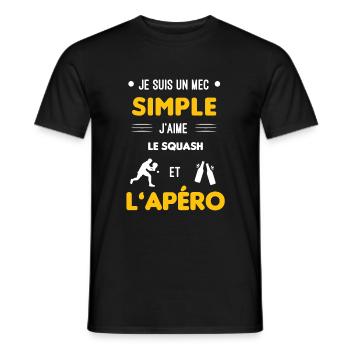 squash et apéro mec simple - T-shirt homme - noir - Devant - AI Model Male 178 light (178cm)