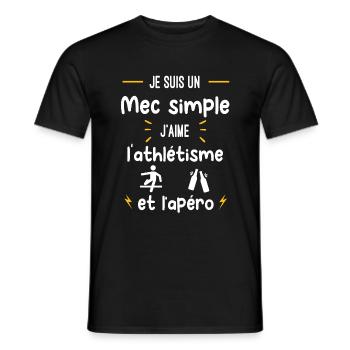 athlétisme apéro mec simple humour - T-shirt homme - noir - Devant - AI Model Male 178 light (178cm)