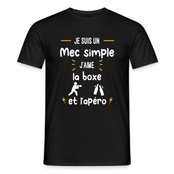 boxe combat apéro mec simple humour - T-shirt homme - noir - Devant - AI Model Male 178 light (178cm)