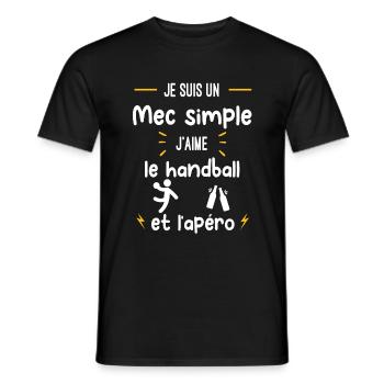 handball apéro mec simple humour - T-shirt homme - noir - Devant - AI Model Male 178 light (178cm)
