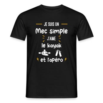 kayak apéro mec simple humour - T-shirt homme - noir - Devant - AI Model Male 178 light (178cm)