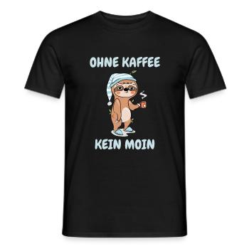 Ohne Kaffee Kein Moin - Faultier - Männer T-Shirt - Schwarz - Vorne - AI Model Male 178 light (178cm)