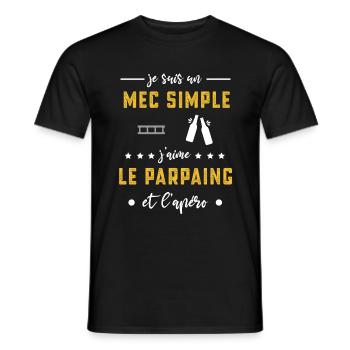 parpaing mec simple apéro cadeau - T-shirt homme - noir - Devant - AI Model Male 178 light (178cm)