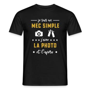 photo mec simple apéro cadeau - T-shirt homme - noir - Devant - AI Model Male 178 light (178cm)