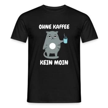 Ohne Kaffee Kein Moin - Katze - Männer T-Shirt - Schwarz - Vorne - AI Model Male 178 light (178cm)
