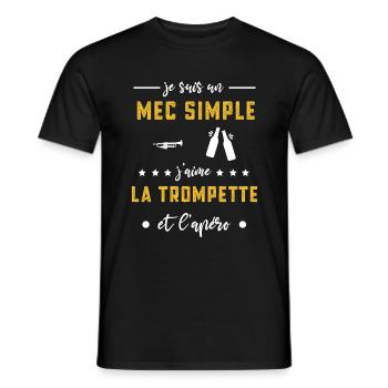 trompette mec simple apéro cadeau - T-shirt homme - noir - Devant - AI Model Male 178 light (178cm)