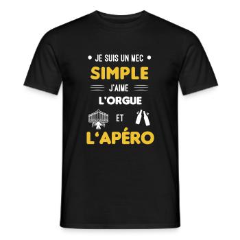 orgue et apéro mec simple - T-shirt homme - noir - Devant - AI Model Male 178 light (178cm)