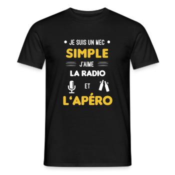 radio et apéro mec simple - T-shirt homme - noir - Devant - AI Model Male 178 light (178cm)