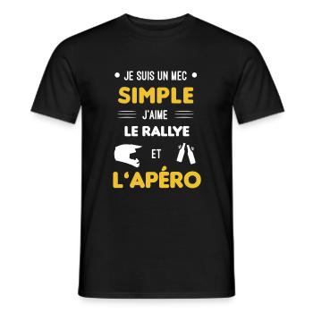 Rallye und Aperitif einfacher Kerl - Männer T-Shirt - Schwarz - Vorne - AI Model Male 178 light (178cm)