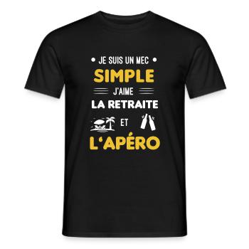 Retreat and aperitif simple guy - Men's T-Shirt - black - Front - AI Model Male 178 light (178cm)