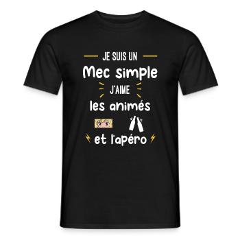 animés apéro mec simple humour - T-shirt homme - noir - Devant - AI Model Male 178 light (178cm)