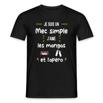 mangas apéro mec simple humour - T-shirt homme - noir - Devant - AI Model Male 178 light (178cm)