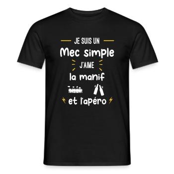 manif apéro mec simple humour - T-shirt homme - noir - Devant - AI Model Male 178 light (178cm)