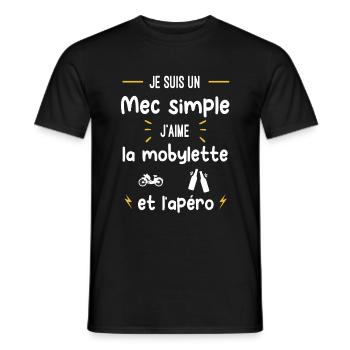 mobylette apéro mec simple humour - T-shirt homme - noir - Devant - AI Model Male 178 light (178cm)