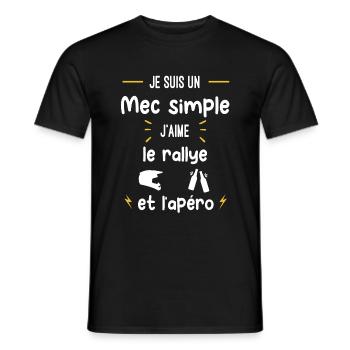rallye apéro mec simple humour - T-shirt homme - noir - Devant - AI Model Male 178 light (178cm)
