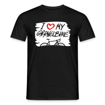 I love my gravel bike gravel bike road bike MTB - Men's T-Shirt - black - Front - AI Model Male 178 light (178cm)