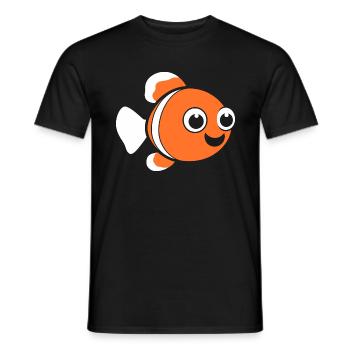 Humour petit poisson clown - T-shirt homme - noir - Devant - AI Model Male 178 light (178cm)