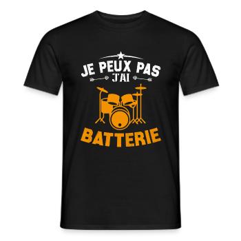 Ich kann keine Batterie haben - Männer T-Shirt - Schwarz - Vorne - AI Model Male 178 light (178cm)