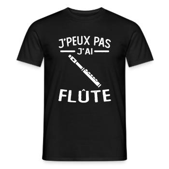 flautist I can't I have flute - Men's T-Shirt - black - Front - AI Model Male 178 light (178cm)