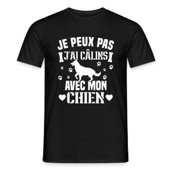Ich kann nicht mit meinem Hund kuscheln - Männer T-Shirt - Schwarz - Vorne - AI Model Male 178 light (178cm)
