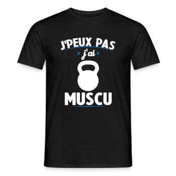 I can't I worked out - Men's T-Shirt - black - Front - AI Model Male 178 light (178cm)