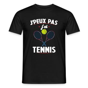 I can't I have tennis - Men's T-Shirt - black - Front - AI Model Male 178 light (178cm)