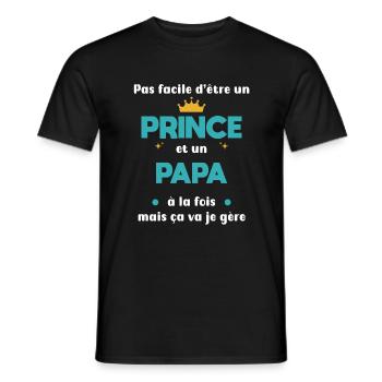papa prince cadeau papa - T-shirt homme - noir - Devant - AI Model Male 178 light (178cm)