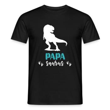 papa saurus Dinosaure T rex cadeau papa - T-shirt homme - noir - Devant - AI Model Male 178 light (178cm)