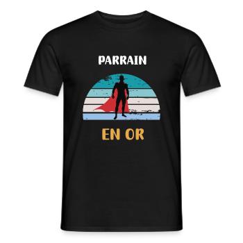 Pate in Gold Retro Vintage Patengeschenk - Männer T-Shirt - Schwarz - Vorne - AI Model Male 178 light (178cm)
