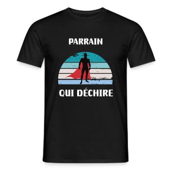 Pate, der Retro-Vintage-Patengeschenk rockt - Männer T-Shirt - Schwarz - Vorne - AI Model Male 178 light (178cm)