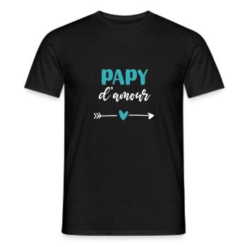 Opa Liebesherz Opa - Männer T-Shirt - Schwarz - Vorne - AI Model Male 178 light (178cm)