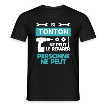 Uncle DIY Handyman Funny Humor Gift - Men's T-Shirt - black - Front - AI Model Male 178 light (178cm)