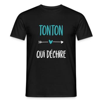 tonton qui déchire humour cadeau tonton - T-shirt homme - noir - Devant - AI Model Male 178 light (178cm)