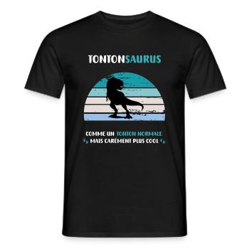 Uncle Saurus, Normal Dinosaur, T rex, Uncle Gift, - Men's T-Shirt - black - Front - AI Model Male 178 light (178cm)
