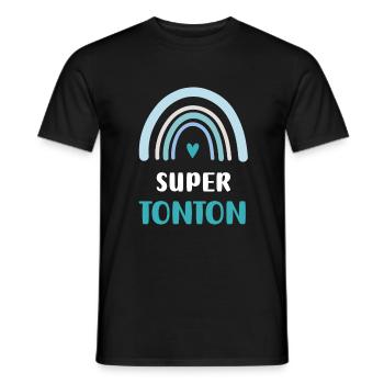 Super Uncle Rainbow Uncle Gift - Men's T-Shirt - black - Front - AI Model Male 178 light (178cm)