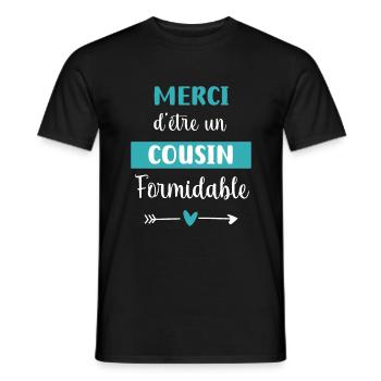 Thank You Cousin Terrific Gift Cousin - Men's T-Shirt - black - Front - AI Model Male 178 light (178cm)