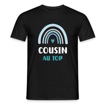 Cousin an der Spitze Regenbogengeschenk Cousin - Männer T-Shirt - Schwarz - Vorne - AI Model Male 178 light (178cm)