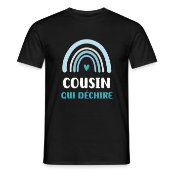 cousin qui déchire arc-en-ciel cadeau cousin - T-shirt homme - noir - Devant - AI Model Male 178 light (178cm)