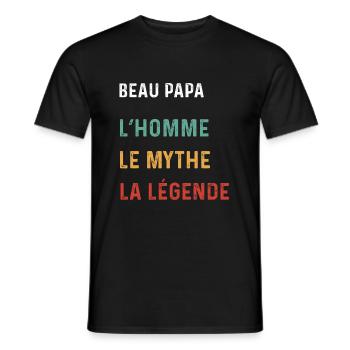 Handsome Dad Man Myth Legend Vintage Gift - Men's T-Shirt - black - Front - AI Model Male 178 light (178cm)