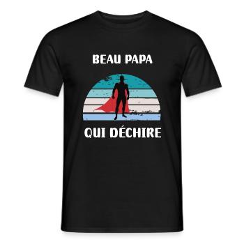 Beautiful Dad Ripping Retro Vintage Gift - Men's T-Shirt - black - Front - AI Model Male 178 light (178cm)