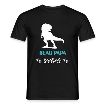 beau papa saurus Dinosaure T rex cadeau - T-shirt homme - noir - Devant - AI Model Male 178 light (178cm)