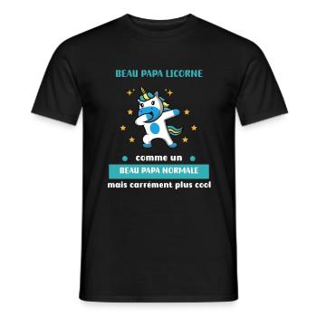 Beautiful Unicorn Dad Handsome Normal Dad Gift - Men's T-Shirt - black - Front - AI Model Male 178 light (178cm)