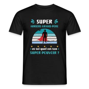 Great-grandfather superpower - Men's T-Shirt - black - Front - AI Model Male 178 light (178cm)